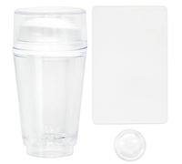 Timbro in silicone trasparente per unghie, strumento per nail art, doppio lato, timbro trasparente per manicure, punta francese con raschietto per unghie