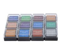 Timbro inchiostro a inchiostro Craft Colori metallici Metallic Printing di cuscinetti per le dita di graffiti fai -da -te 12 pezzi luminosi Effetto perle morbido a vari.
