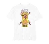 Timbro Laterale a Fumetti retrò Marvel The Invincible Iron Man Maglietta, Uomo Taglie Grandi, Bianco, 3X Tall