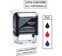 TIMBRO MACCHINETTA AUTOINCHIOSTRANTE COPIA CONFORME ALL'ORGINALE GOMMINA RESINA - 38x14 - PERSONALIZZATO t5