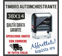 TIMBRO MACCHINETTA AUTOINCHIOSTRANTE + GOMMINA RESINA - 38x14 - PERSONALIZZATO