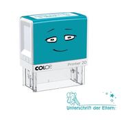 Timbro motivazionale NIO School "Firma dei genitori:", colore dell'impronta menta fresca, 38 x 14 mm