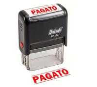 Timbro PAGATO Autoinchiostrante 46x15mm - Ufficio Professionale | Materiale resistente, per uffici, studi notarili, fatture, contratti, ricevute, gestione rapida, documenti