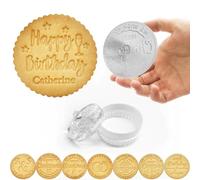 Timbro per biscotti personalizzato con 6 stampi personalizzati per decorazione di compleanno