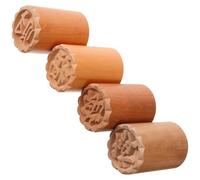 Timbro per Biscotti Stampo Decorativo Creativo 4 Pezzi, in Legno | Dolci e Pasta Brisée, Manuale e Durevole, Finitura Naturale, Adatto a Ricette Casalinghe e Feste