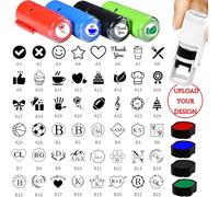 Timbro per carta fedeltà personalizzato 12 mm/0,47 "Mini piccolo logo autoinchiostrante personalizzato per bevande timbri in gomma rotondi timbro personalizzato per biglietti da caffè per ricompensa