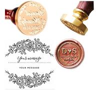 Timbro per cera, elegante motivo corona di fiori, viola, timbro personalizzato, adatto per l’ufficio, per lettere e come regalo, adatto per cera d’api, vintage, adatto per l’indirizzo