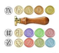 Timbro per ceralacca alfabetico botanico per iniziali dalla A alla Z, compatibile con i metodi classici di sigillatura in cera e cancelleria di carta (L)