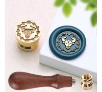 Timbro per ceralacca con segno zodiacale Toro, 15 mm, mini oroscopo sigillato con manico, per imballaggi decorativi, buste, lettere, biglietti, feste di compleanno, astrologia