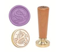 Timbro per ceralacca europeo fatto a mano, punte intercambiabili in ottone e impugnatura in legno di faggio, per lettere, regali, sigilli di cera per inviti