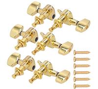 Timbro per chitarra, corde metalliche resistenti antiruggine premium per chitarre acustiche ed elettriche, 3 sinistra, 3 destra, con 6 viti incluse (oro)