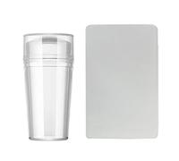 Timbro per nail art con raschietto, in silicone, trasparente, trasparente, corpo visibile, nessun posizionamento sbagliato, per saloni di bellezza fai da te