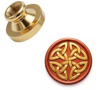 Timbro per sigillo di cera, in ottone, con sigillo in rame, 25 mm, vintage, con nodo celtico triskelion, timbro di cera (nodo celtico)