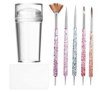 Timbro per unghie con punta francese in silicone trasparente per unghie francese timbro per unghie con raschietto per unghie pennelli per nail art per manicure domestica fai da te salone di nail art