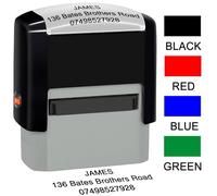 Timbro personalizzato autoinchiostrante personalizzato 38 x 14 mm gomma lavoro indirizzi aziendali timbri fino a 3 righe 4 colori e carattere disponibili