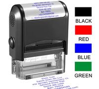 Timbro personalizzato autoinchiostrante personalizzato 75 x 38 mm gomma lavoro indirizzi aziendali timbri fino a 8 righe 4 colori e carattere disponibili