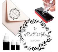 Timbro personalizzato autoinchiostrante rotondo 3 rustico giardino risparmio tamponi di inchiostro indirizzi francobolli aziendali etichette timbro personalizzato