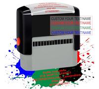 Timbro personalizzato autoinchiostrante, timbro con nome personalizzato per le aziende, timbro per indirizzi personalizzati, crea i tuoi timbri in gomma, 5 linee di colore dell'inchiostro e opzioni di