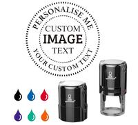 Timbro personalizzato con base - Timbro personalizzabile rotondo per insegnanti, uffici, scuole e confezioni di piccole imprese, timbri personalizzati con 6 colori di inchiostro (40mm / 45mm) (stamp)