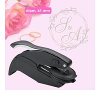 Timbro Personalizzato | Embosser per Libri Personalizzato e Inviti di Matrimonio | Ø 41 mm | Timbro a Secco Personalizzabile per Un Tocco Elegante e Raffinato, Ideale per Regali Speciali