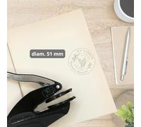 Timbro Personalizzato | Embosser per Libri Personalizzato e Inviti di Matrimonio | Ø 51 mm | Timbro a Secco Personalizzabile per Un Tocco Elegante e Raffinato, Ideale per Regali Speciali