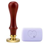 Timbro personalizzato for la produzione di sapone, timbro in ottone personalizzato con manico in legno, stampa del logo del sapone fai da te for ceramica, cera Timbri con firma(Bruin,2 inches)