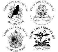 Timbro personalizzato per amanti dei libri per la biblioteca di Ex Libris, timbro personalizzato per la biblioteca, timbro autoinchiostrante