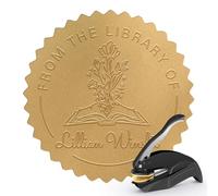 Timbro personalizzato per biblioteca, timbro personalizzato per insegnante, libro personale, timbro personalizzato, monogramma, autoinchiostrante, dalla biblioteca di | Ex Libris (Floral-A1)