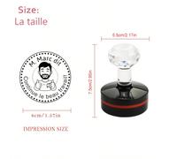 Timbro personalizzato per insegnante di francese con testo e lingua personalizzati - rotondo, adatto per correzione dei compiti, valutazione, marcatura in datto per insegnanti, forniture, tim
