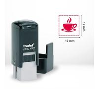 Timbro Personalizzato per Tessere Fedeltà | Timbri Personalizzati con Disegni | Timbro Personalizzabile con Inchiostro ROSSO | Timbro Piccolo Autoinchiostrante QUADRATO