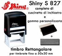 Timbro Personalizzato Shiny S-827, 50x30 mm rettangolare autoinchiostrante