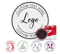 Timbro Personalizzato - Timbri Personalizzati con Logo Text - Timbro Personalizzabile Autoinchiostrante Firmenstempel per Insegnanti, Indirizzo, Libri, Inviti - Rotondo 42mm