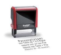 Timbro Personalizzato, Timbri Personalizzati, Testo e/o Logo | 5 righe - 58x22 mm | Trodat Printy Rosso Inchiostro Nero | Timbro Personalizzabile Aziende, Uffici, Medici e Attività Commerciali