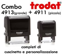 Timbro Personalizzato Trodat 4911 + 4913 autoinchiostrante, coppia di timbri