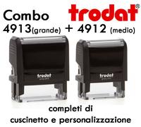 Timbro Personalizzato Trodat 4913 + 4912 autoinchiostrante, coppia di timbri