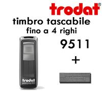 Timbro Personalizzato Trodat 9511, 38X14 mm, portatile, tascabile