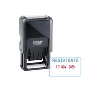 Trodat Printy 4750/L7 Timbro Datario Autoinchiostrante Testo REGISTRATO, Formato Data GG MMM (in lettere) AAA, Italiano, Altezza carattere 4 mm, Impronta 41x24 mm, Cartuccia inclusa Bicolore Blu/Rosso