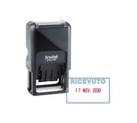 Trodat Printy 4750/L1 Timbro Datario Autoinchiostrante Testo RICEVUTO, Formato Data GG MMM (in lettere) AAA, Italiano, Altezza carattere 4 mm, Impronta 41x24 mm, Cartuccia inclusa Bicolore Blu/Rosso