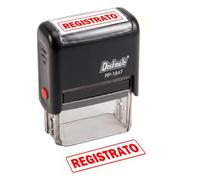 Timbro REGISTRATO Autoinchiostrante 46x15mm - Ufficio Professionale | Materiale resistente, per uffici, studi notarili, fatture, contratti, ricevute, gestione rapida, documenti