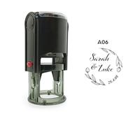 Timbro Rotondo Autoinchiostrante Personalizzato - Wedding & Eventi - Ø 30 mm - Seleziona Modello e Inserisci Testo (Mod. A06)
