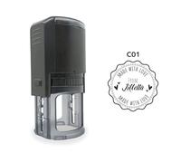 Timbro Rotondo Autoinchiostrante Personalizzato - Wedding & Eventi - Ø 40 mm - Seleziona Modello e Inserisci Testo (Mod. C01)