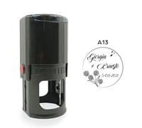 Timbro Rotondo Autoinchiostrante Personalizzato - Wedding & Eventi - Ø 50 mm - Seleziona Modello e Inserisci Testo (Mod. A13)