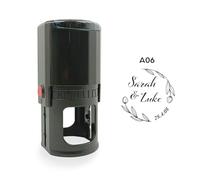 Timbro Rotondo Autoinchiostrante Personalizzato - Wedding & Eventi - Ø 50 mm - Seleziona Modello e Inserisci Testo (Mod. A06)
