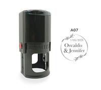 Timbro Rotondo Autoinchiostrante Personalizzato - Wedding & Eventi - Ø 50 mm - Seleziona Modello e Inserisci Testo (Mod. A07)