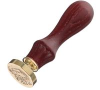 Timbro Sigillo Ceralacca Rosa Retrò in Rame Manico in Legno | Motivo Floreale Delicato, per Lettere e Cartoline, per Decorazioni Fai e Chiusure Private