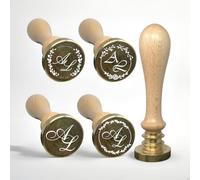 Timbro Sigillo in Ceralacca con Bordo | Diametro da 20 a 35 mm | Stile Vintage/Monogramma Personalizzabile | Perfetto per Inviti, Partecipazioni, Buste e Decorazioni Regalo (Diametro 20mm BORDO)