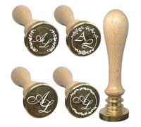 Timbro Sigillo in Ceralacca - Diametro da 20 a 35 mm | Stile Vintage/Monogramma Personalizzabile | Perfetto per Inviti, Partecipazioni, Buste e Decorazioni Regalo (Diametro 20mm Bordo)