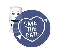 Timbro standard per base NIO Save the date cuore diam. 40 mm.