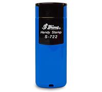 Timbro tascabile Shiny S-722 circa 14 x 38 mm in blu, con testo, logo o indirizzo, Pocket Stamp