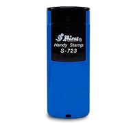 Timbro tascabile Shiny S-723 circa 18 x 47 mm in blu, con testo proprio, logo o indirizzo, Pocket Stamp